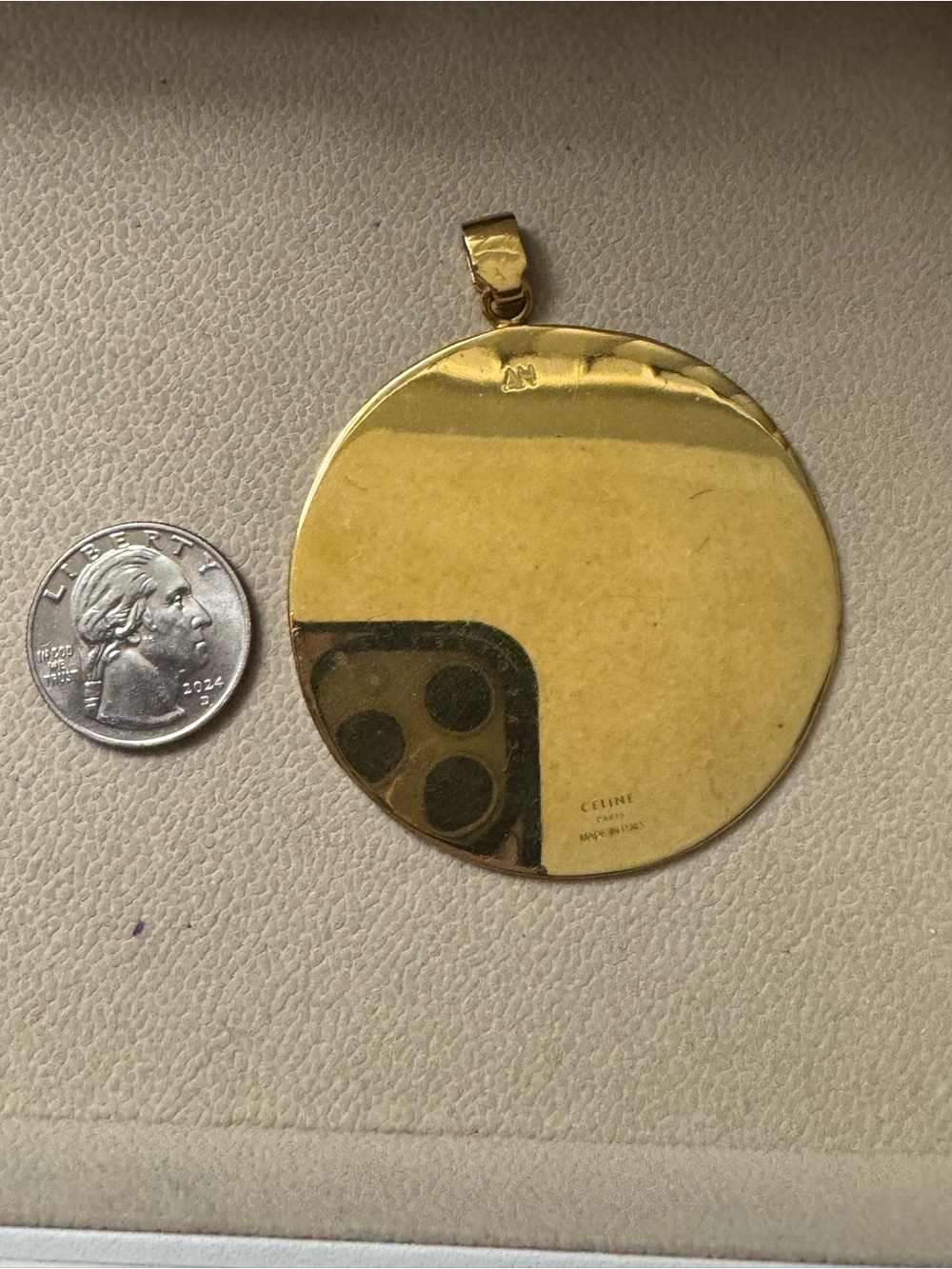 Celine Gold-Tone Logo Accent Jewelry Piece